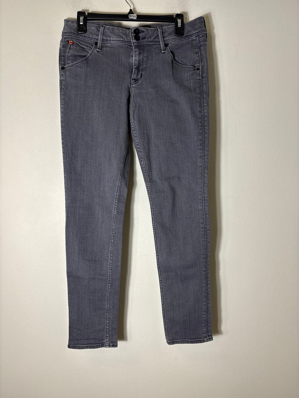 Hudson Black Denim Straight Leg Jeans Sz 30